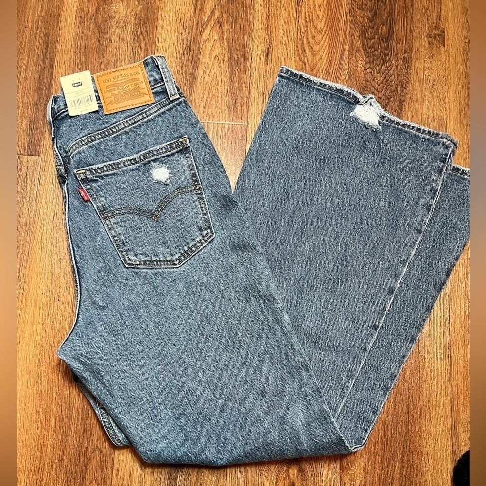 Levi's 70s High Flare Jeans Women Size 29 X30 High Rise Médium Wash Denim - Picture 11 of 13